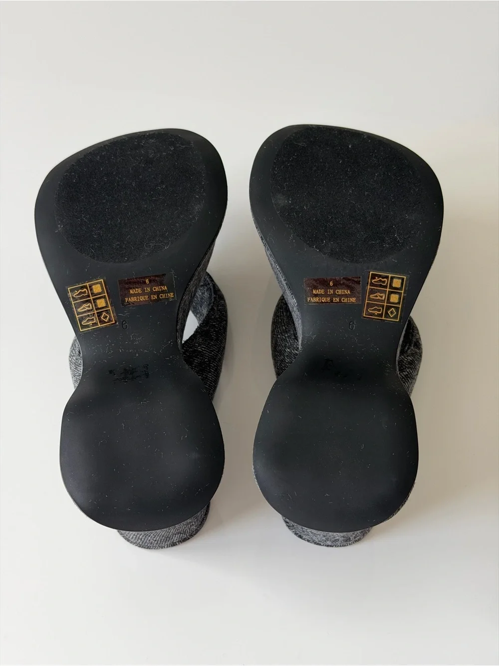Jeffrey Campbell Drippin Platform Flip Flops Sandals in Black Denim - 6